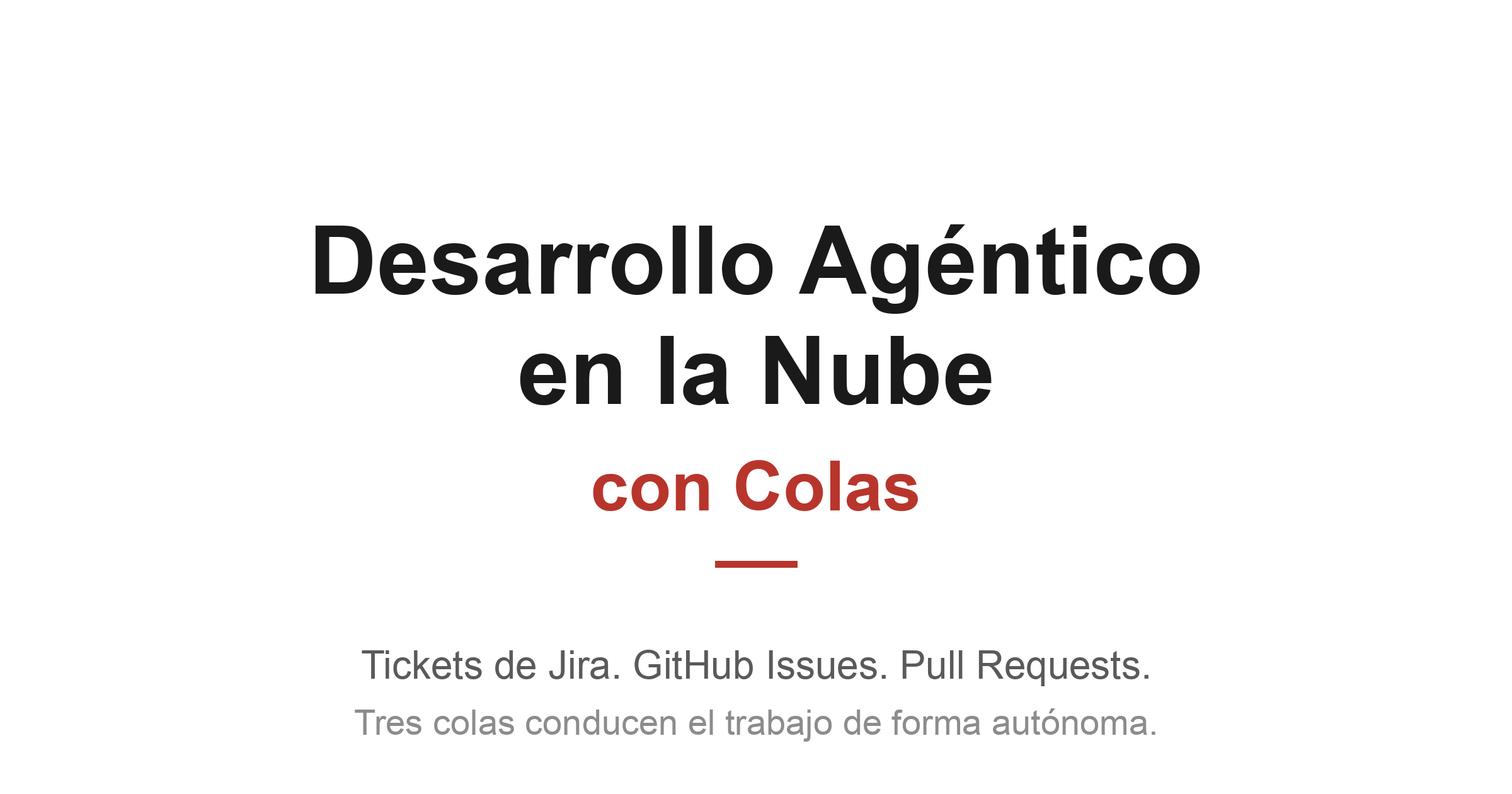 Desarrollo agéntico en la nube con colas